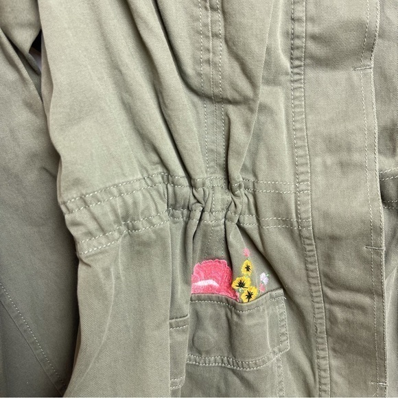 Ruff Hewn Upcycled Military style Jacket Embroidered Appliqué lace ruffle Size1X - Picture 8 of 14